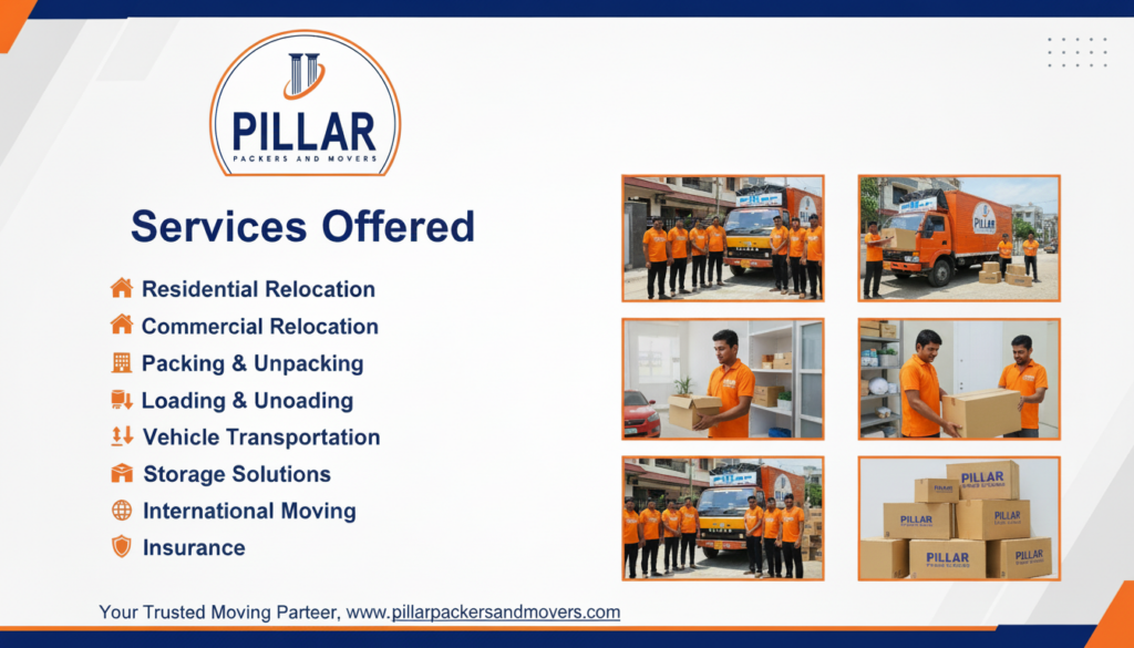 Services Offered by Pillar Packers and Movers