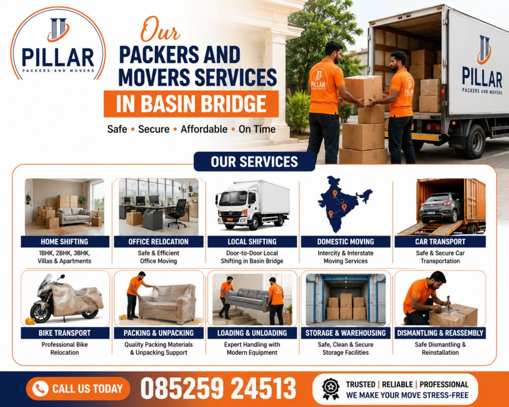 Our Packers and Movers Services in Basin Bridge