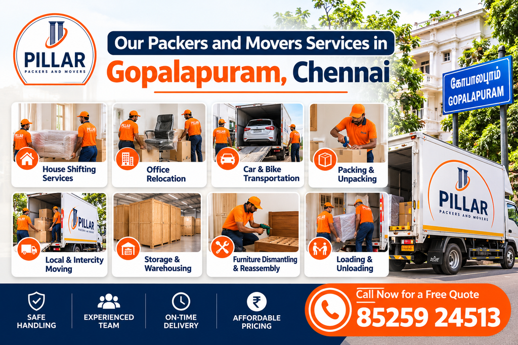 Our Packers and Movers Services in Gopalapuram, Chennai